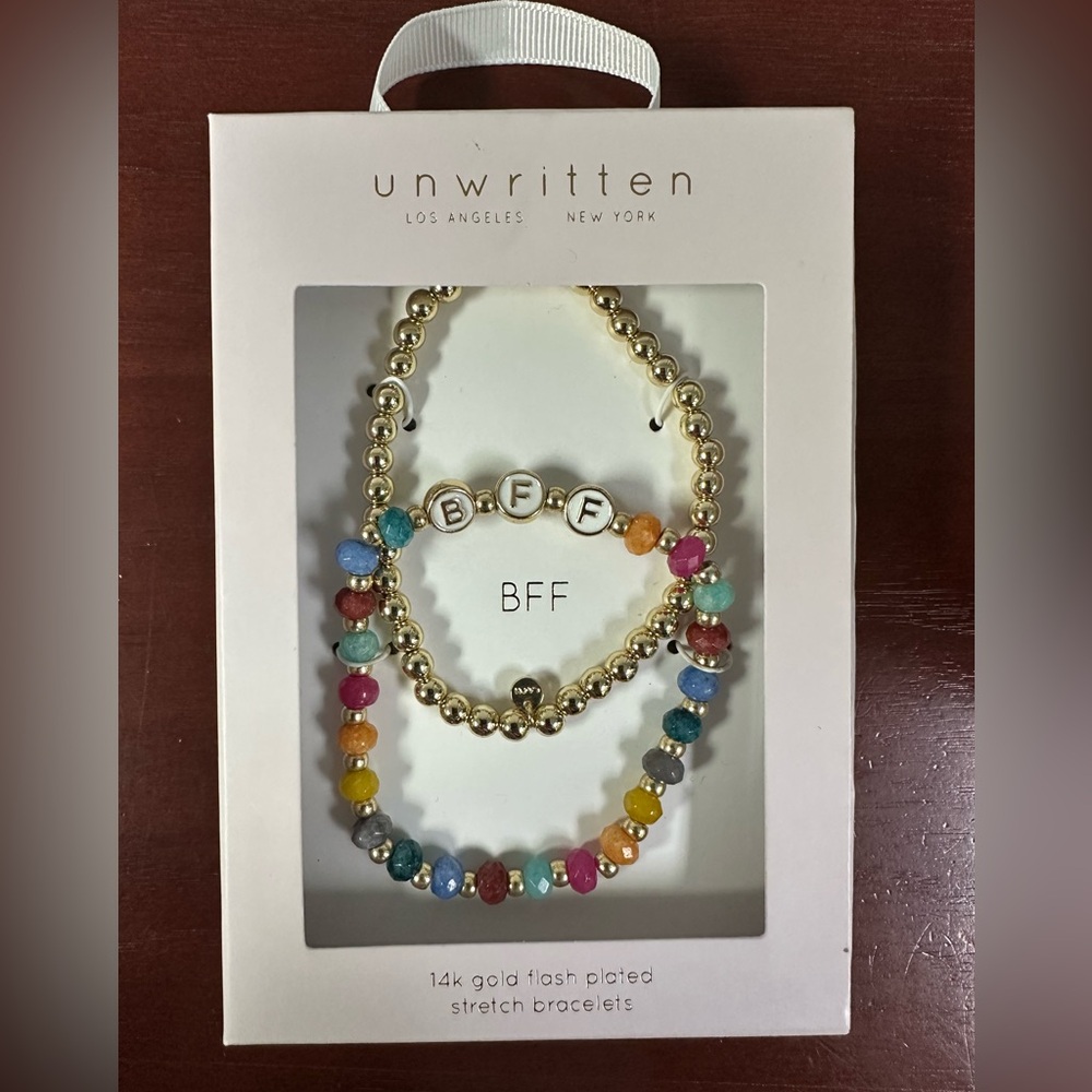Unwritten Multi Color Quartz Bff Stone and Beaded Stretch Bracelet Set - Picture 6 of 6
